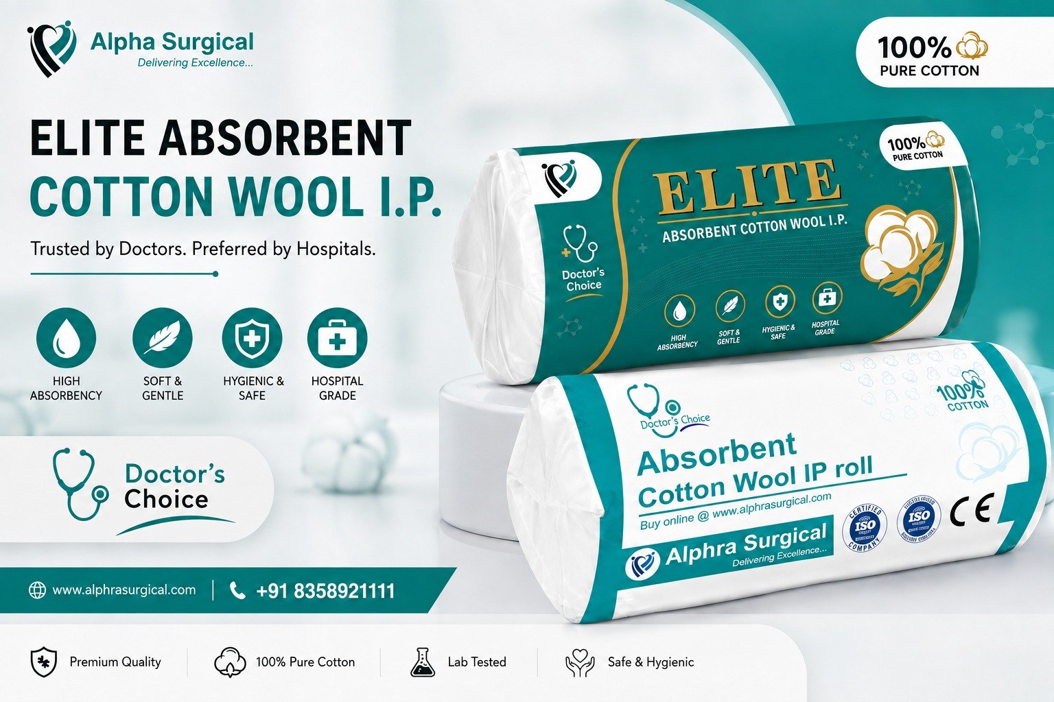 ELITE Absorbent Cotton Wool I.P.